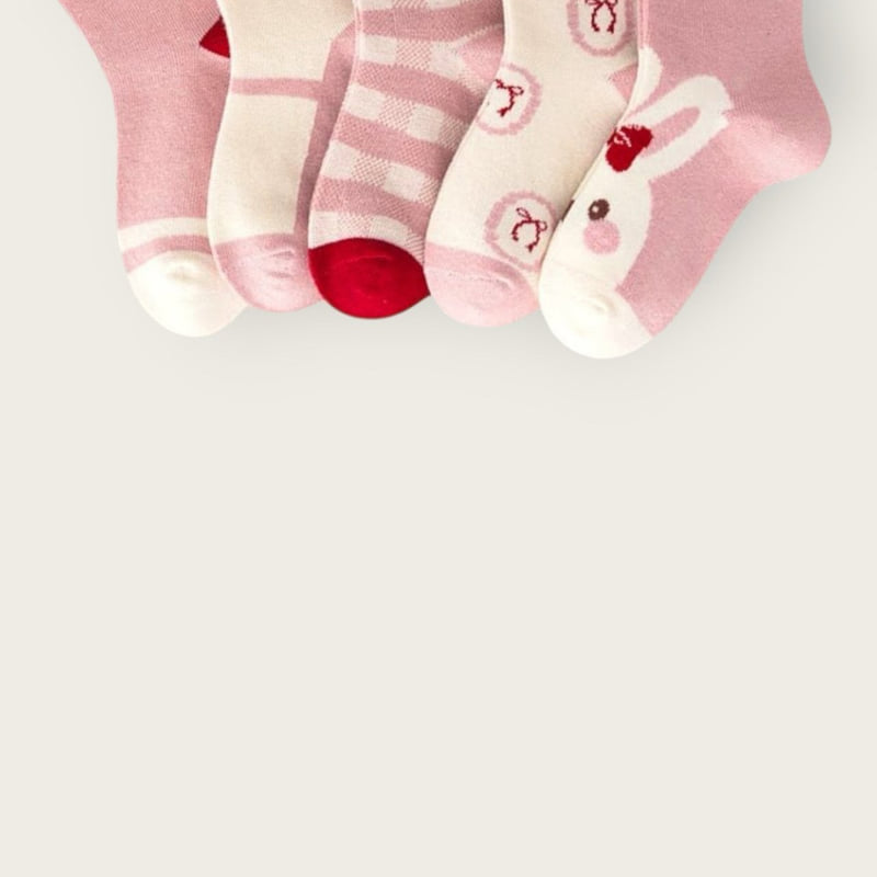 Dudie - Korean Children Fashion - #minifashionista - Cherry Bunny Set (set of 5) - 4