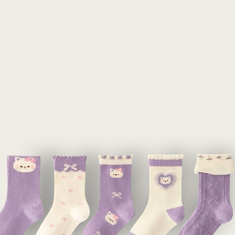Dudie - Korean Children Fashion - #stylishchildhood - Purple Heart Set (set of 5) - 6