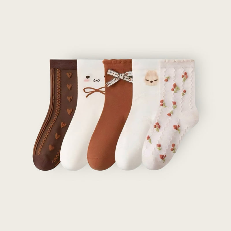 Dudie - Korean Children Fashion - #toddlerclothing - Ribbon Eye Set (set of 5) - 4