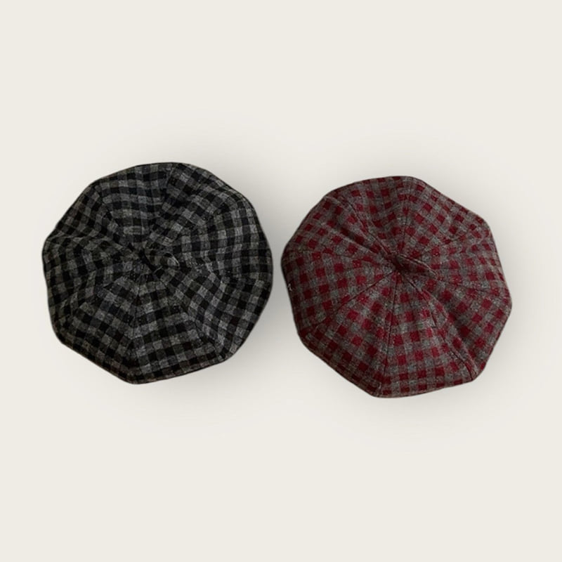 Dudie - Korean Children Fashion - #todddlerfashion - Check Art Beret - 6