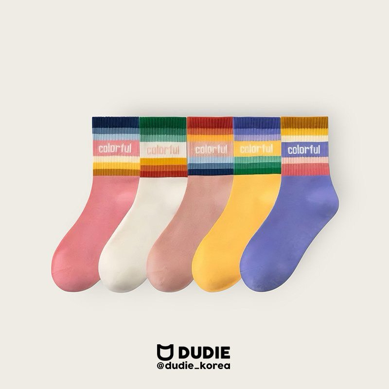 Dudie - Korean Children Fashion - #todddlerfashion - Colorful Set (set of 5)