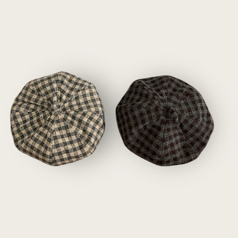 Dudie - Korean Children Fashion - #toddlerclothing - Check Art Beret - 7