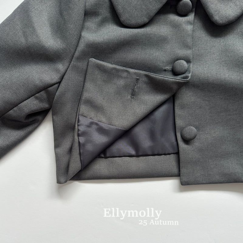 Ellymolly - Korean Children Fashion - #childofig - Chouchou Cropped Jacket - 3
