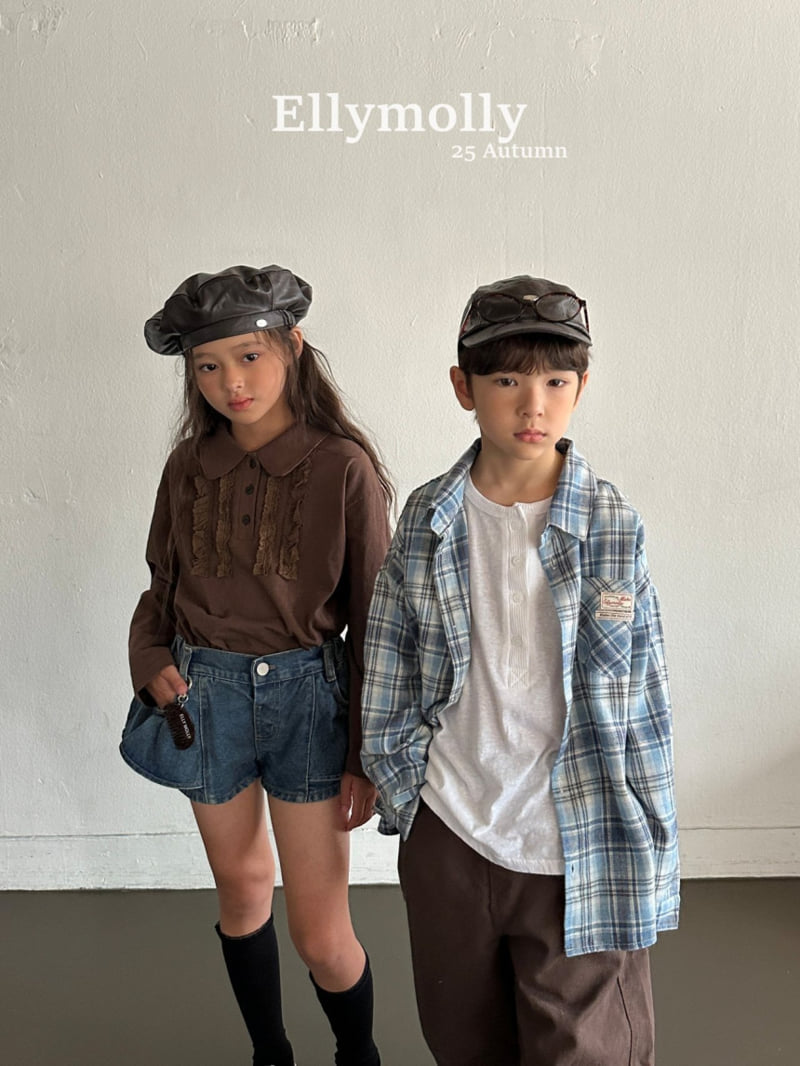 Ellymolly - Korean Children Fashion - #childofig - Choco Check Shirt - 6