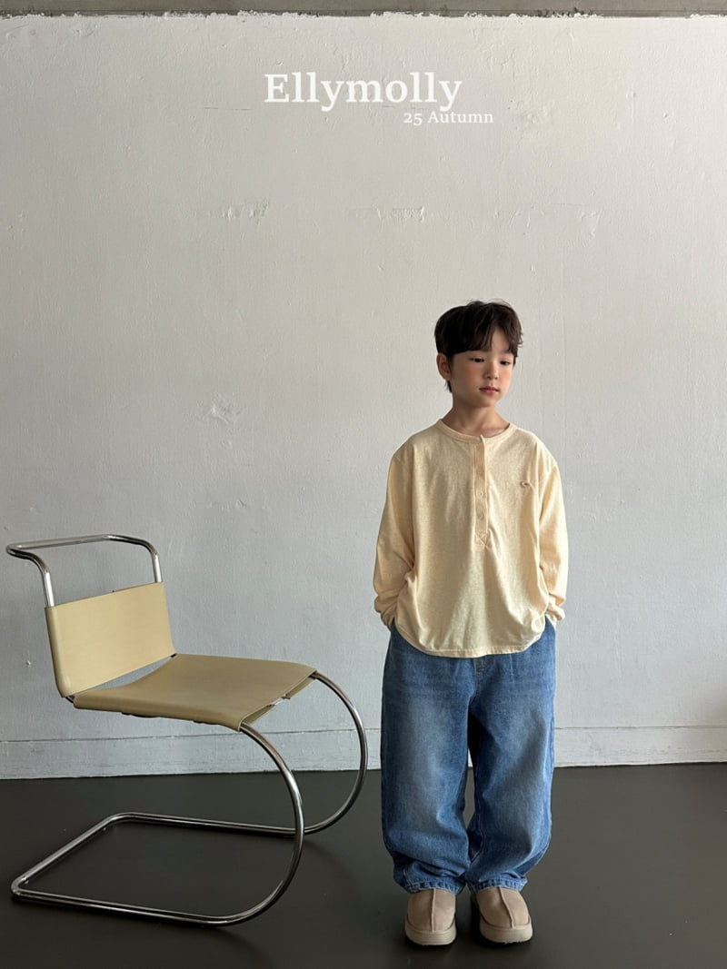 Ellymolly - Korean Children Fashion - #childrensboutique - Curve Denim Pants - 9
