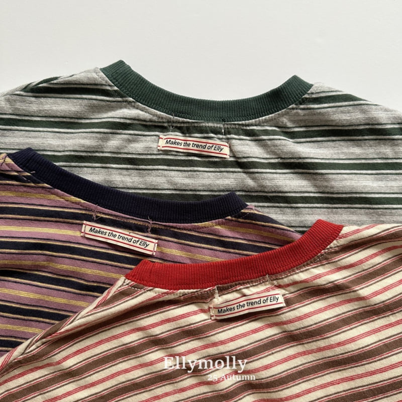Ellymolly - Korean Children Fashion - #discoveringself - Painter Stripe Tee - 3