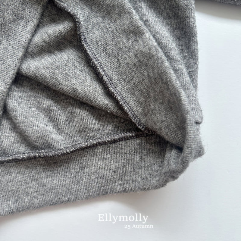 Ellymolly - Korean Children Fashion - #designkidswear - Navy Frill V-neck Tee - 4