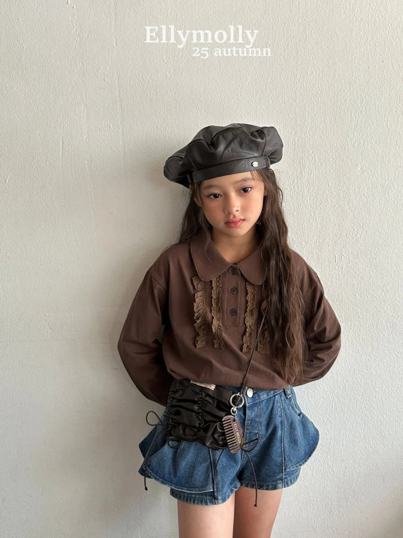 Ellymolly - Korean Children Fashion - #fashionkids - Berry Short Frill Pants - 6
