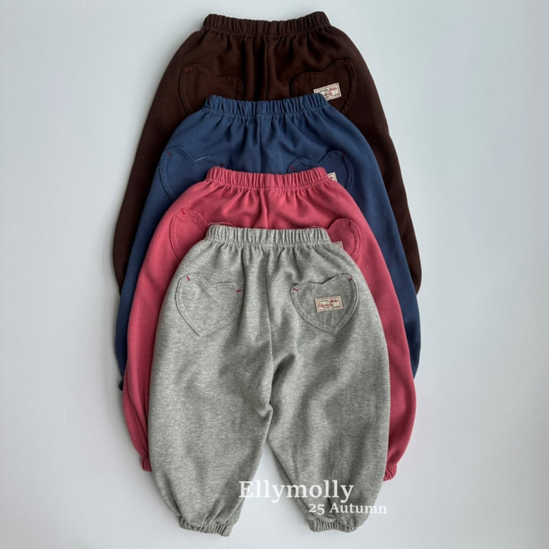Ellymolly - Korean Children Fashion - #fashionkids - Autumn Heart Jogger Pants - 2