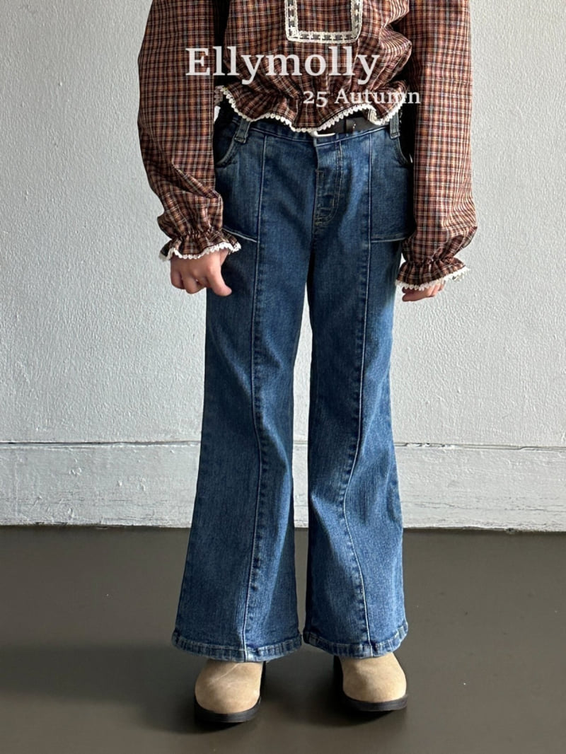Ellymolly - Korean Children Fashion - #fashionkids - Lala Frill Bootcut Denim - 8