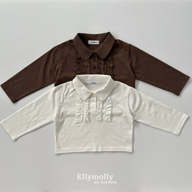 Ellymolly - Korean Children Fashion - #fashionkids - Twin Frill Collar Tee - 2