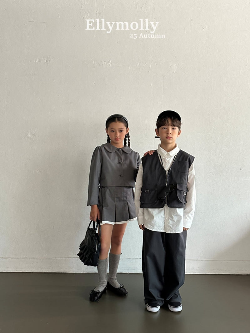 Ellymolly - Korean Children Fashion - #kidsshorts - Chouchou Cropped Jacket - 8