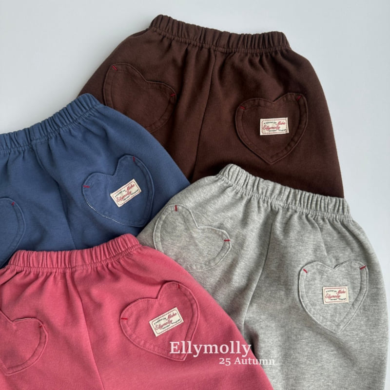 Ellymolly - Korean Children Fashion - #kidsshorts - Autumn Heart Jogger Pants - 4