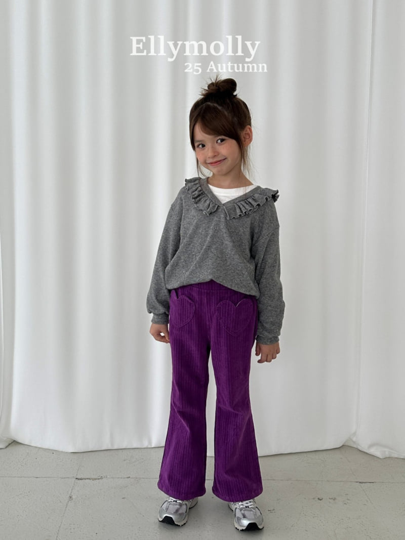 Ellymolly - Korean Children Fashion - #kidsstore - Heart Pocket Bootcut Pants - 11