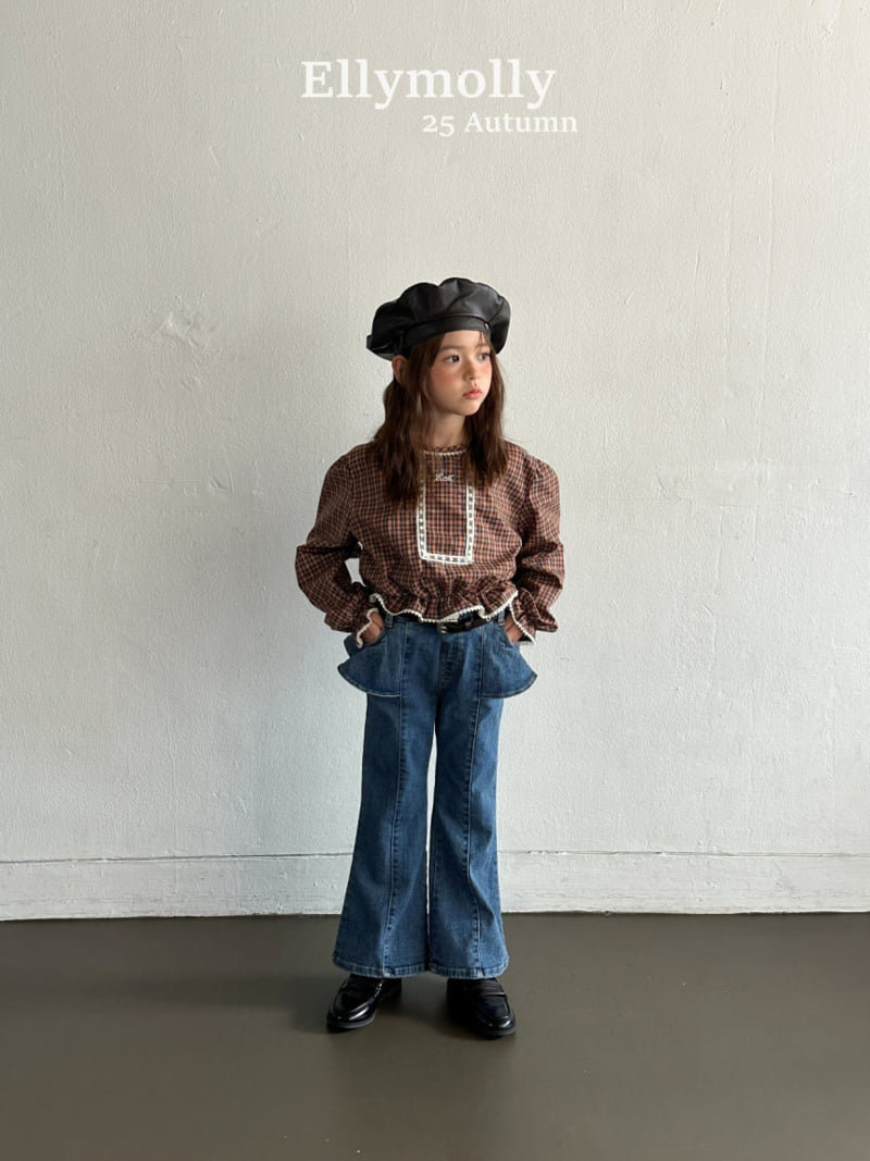 Ellymolly - Korean Children Fashion - #kidsstore - Lala Frill Bootcut Denim - 10
