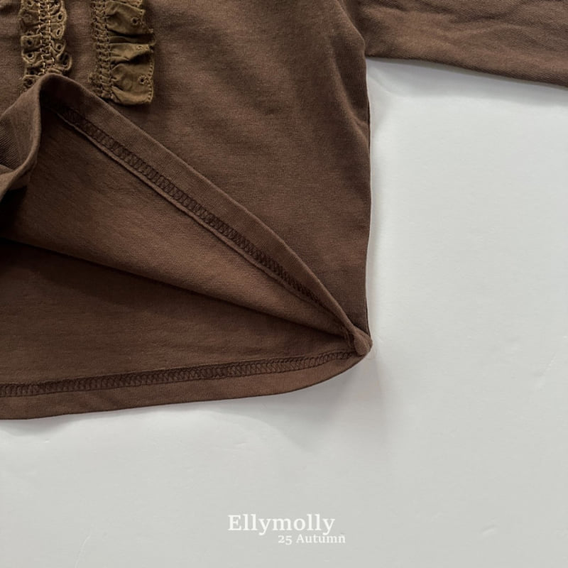 Ellymolly - Korean Children Fashion - #kidsshorts - Twin Frill Collar Tee - 4
