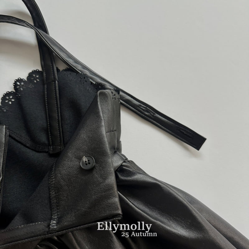 Ellymolly - Korean Children Fashion - #kidzfashiontrend - Pin-up Leather One-piece - 6