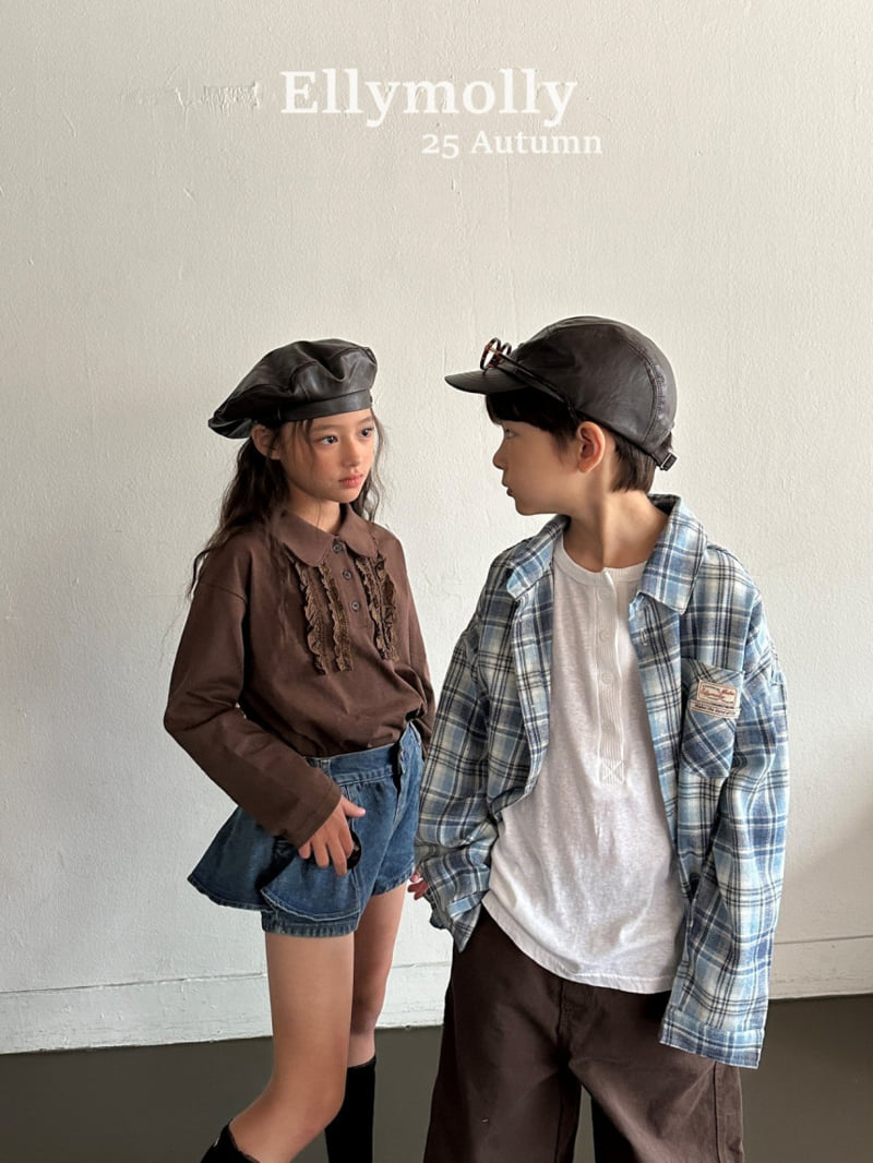 Ellymolly - Korean Children Fashion - #kidzfashiontrend - Twin Frill Collar Tee - 5