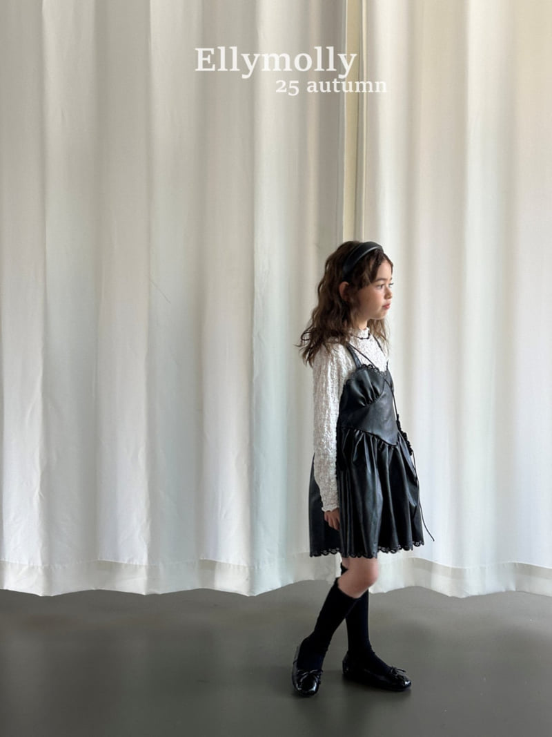 Ellymolly - Korean Children Fashion - #littlefashionista - Pin-up Leather One-piece - 8