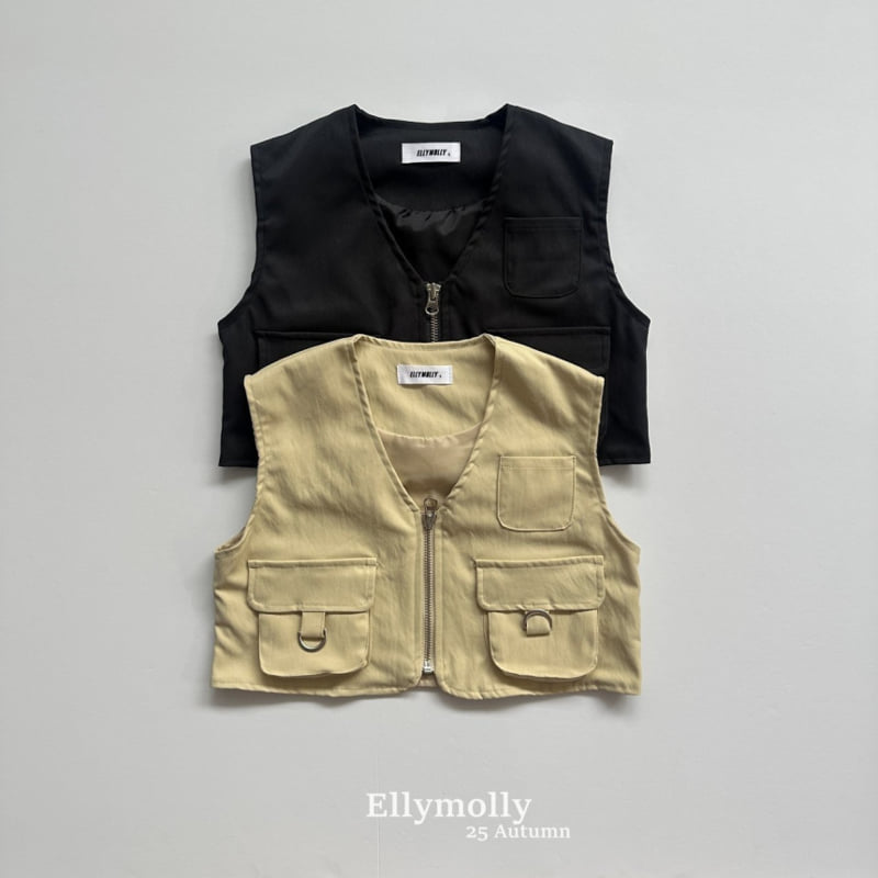 Ellymolly - Korean Children Fashion - #littlefashionista - D-ring Pocket Vest - 2