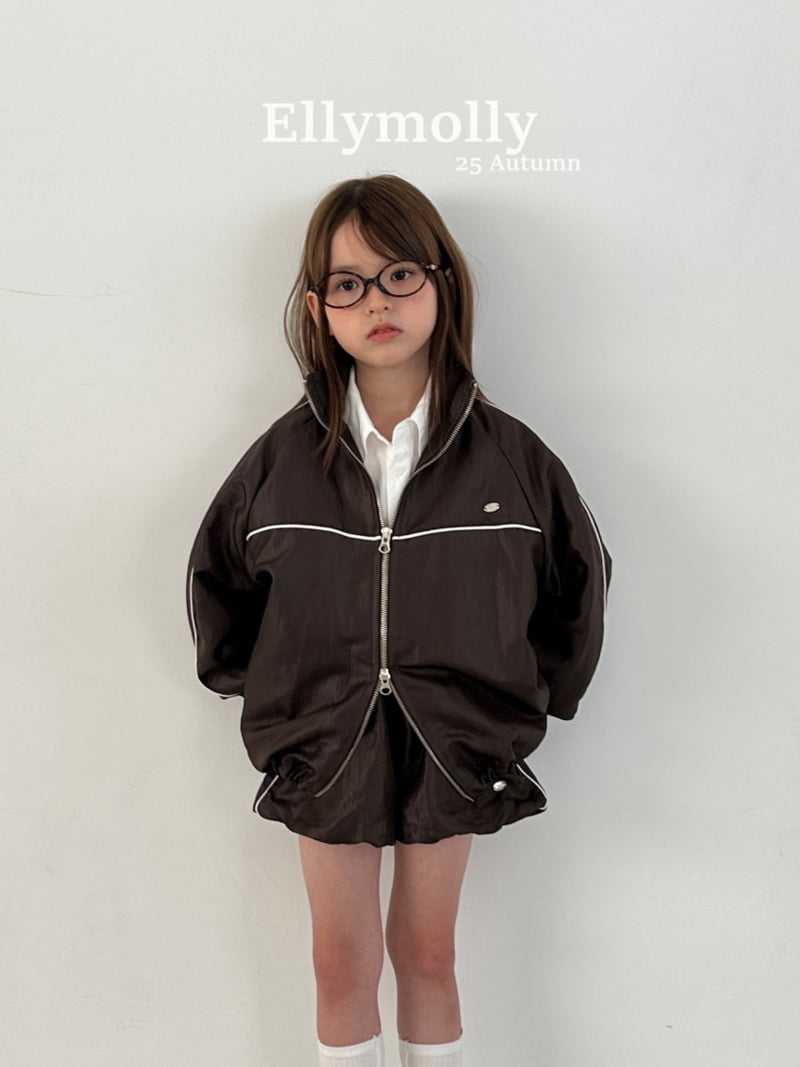 Ellymolly - Korean Children Fashion - #littlefashionista - Coated Piping Jumper - 8