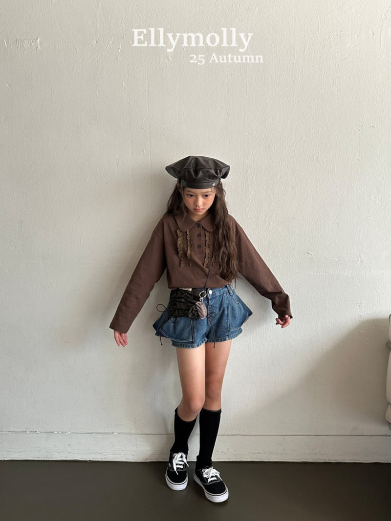 Ellymolly - Korean Children Fashion - #minifashionista - Twin Frill Collar Tee - 9