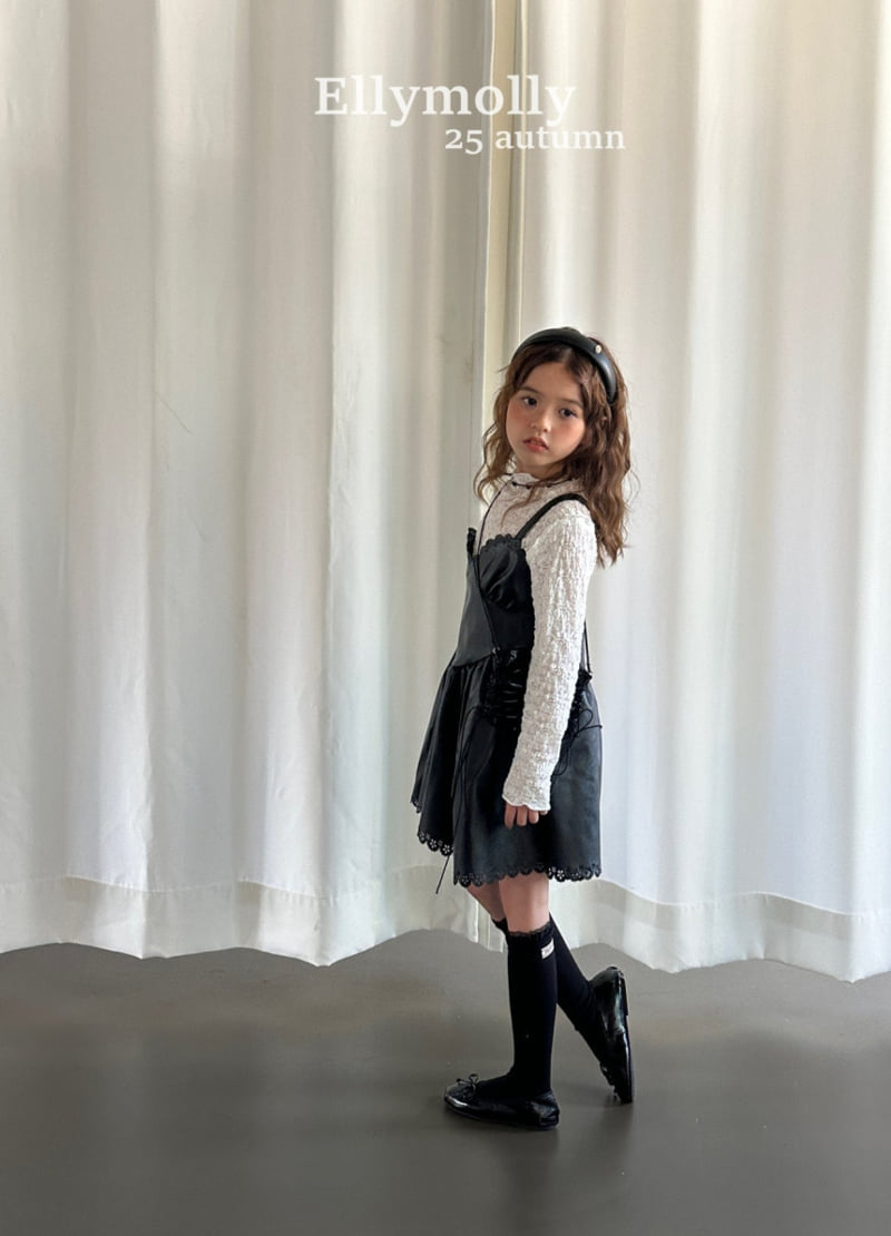 Ellymolly - Korean Children Fashion - #prettylittlegirls - Pin-up Leather One-piece - 11