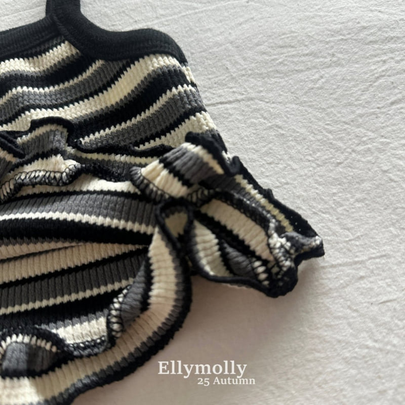 Ellymolly - Korean Children Fashion - #toddlerclothing - Pepero Frill Sleeveless - 4