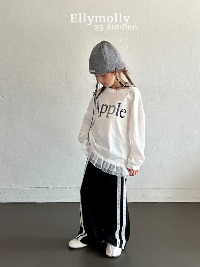 Ellymolly - Korean Children Fashion - #prettylittlegirls - Apple Vintage Frill Tee - 4