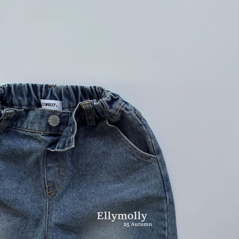 Ellymolly - Korean Children Fashion - #todddlerfashion - Curve Denim Pants - 5