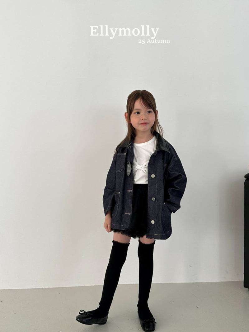 Ellymolly - Korean Children Fashion - #todddlerfashion - Rivet Denim Jacket - 11