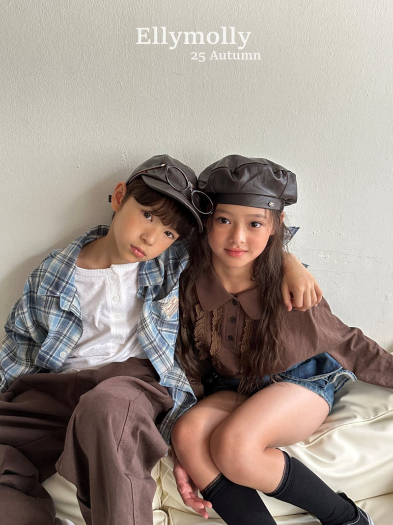 Ellymolly - Korean Children Fashion - #todddlerfashion - Twin Frill Collar Tee - 11