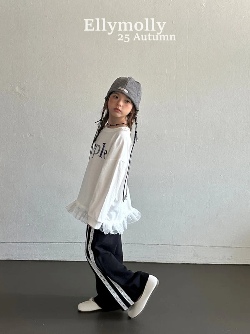 Ellymolly - Korean Children Fashion - #toddlerclothing - Apple Vintage Frill Tee - 5