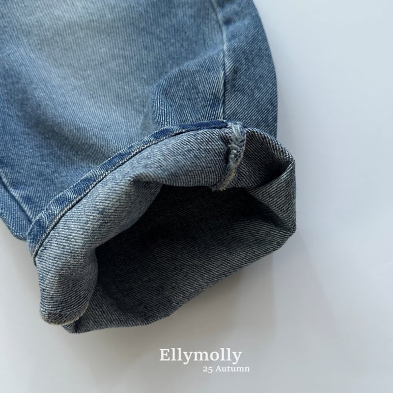 Ellymolly - Korean Children Fashion - #toddlerclothing - Curve Denim Pants - 6