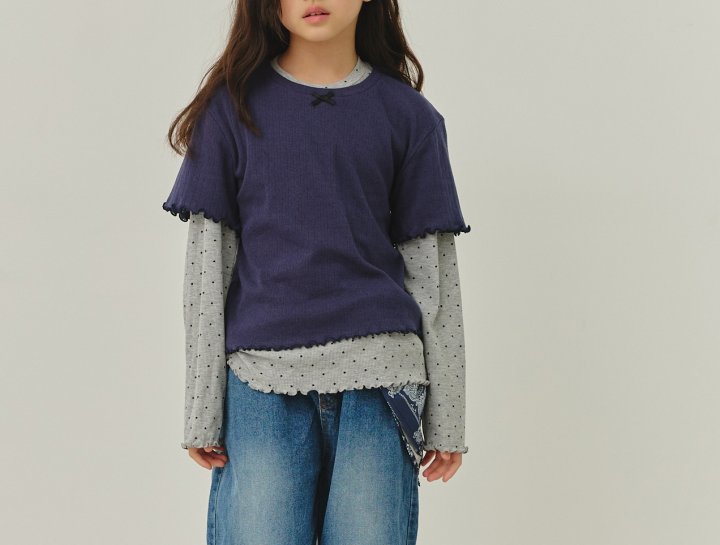 Erin J - Korean Children Fashion - #designkidswear - Dot Ribbed Tee - 7