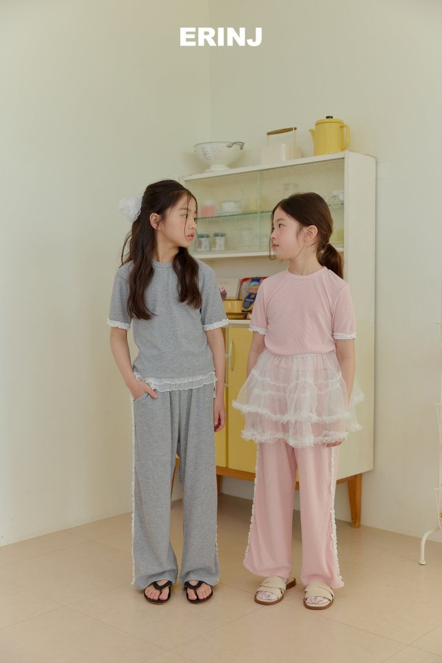 Erin J - Korean Children Fashion - #fashionkids - Lace Ribbed Tee - 12