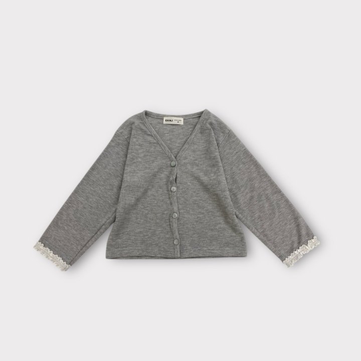Erin J - Korean Children Fashion - #discoveringself - Lace Ribbed Cardigan - 4