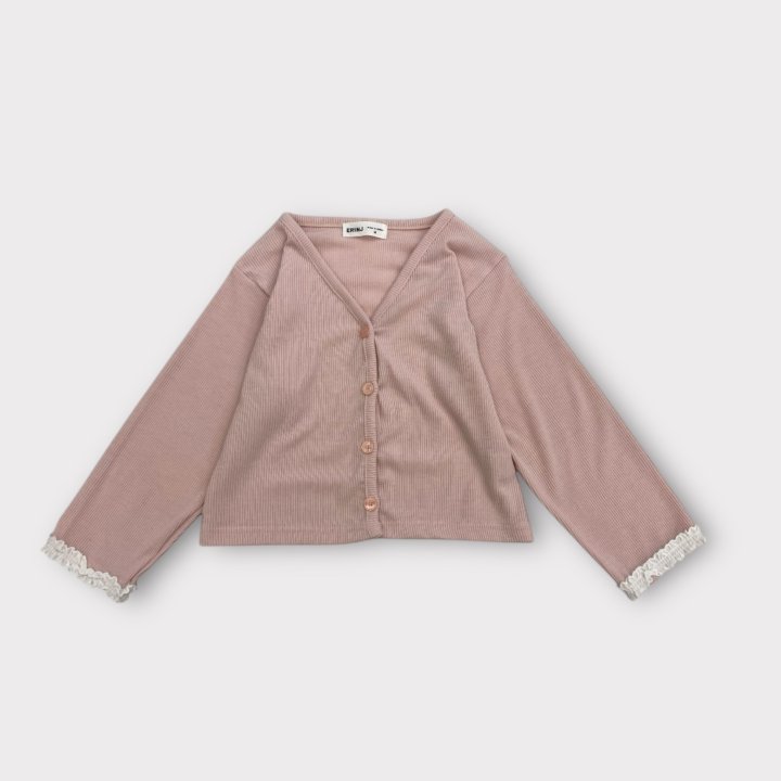 Erin J - Korean Children Fashion - #kidsshorts - Lace Ribbed Cardigan - 5