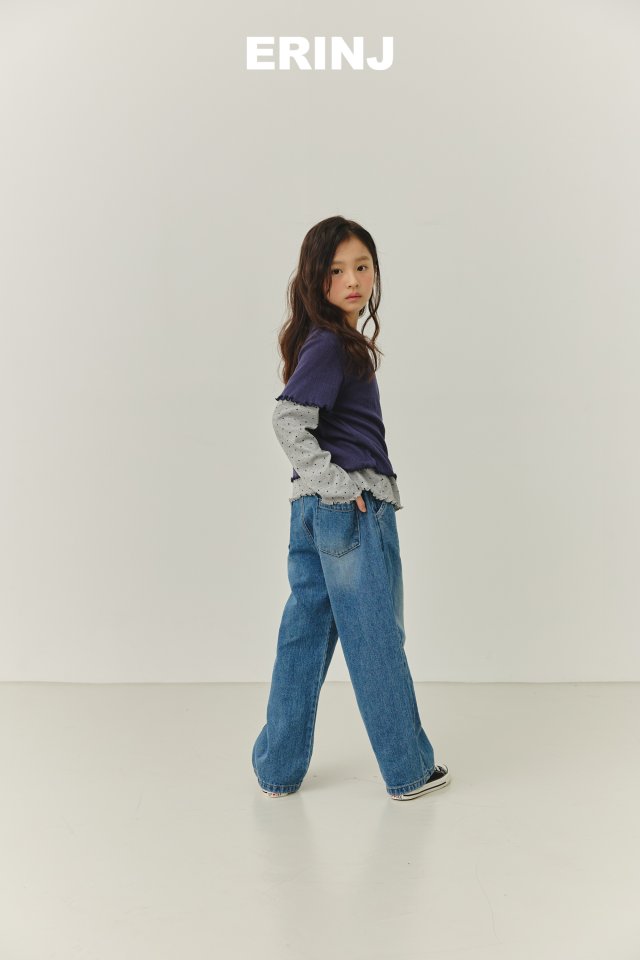 Erin J - Korean Children Fashion - #kidsstore - Brushed Wide Denim Pants - 7