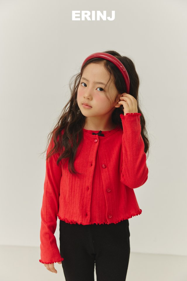 Erin J - Korean Children Fashion - #kidsstore - Eyelet Ribbed Cardigan