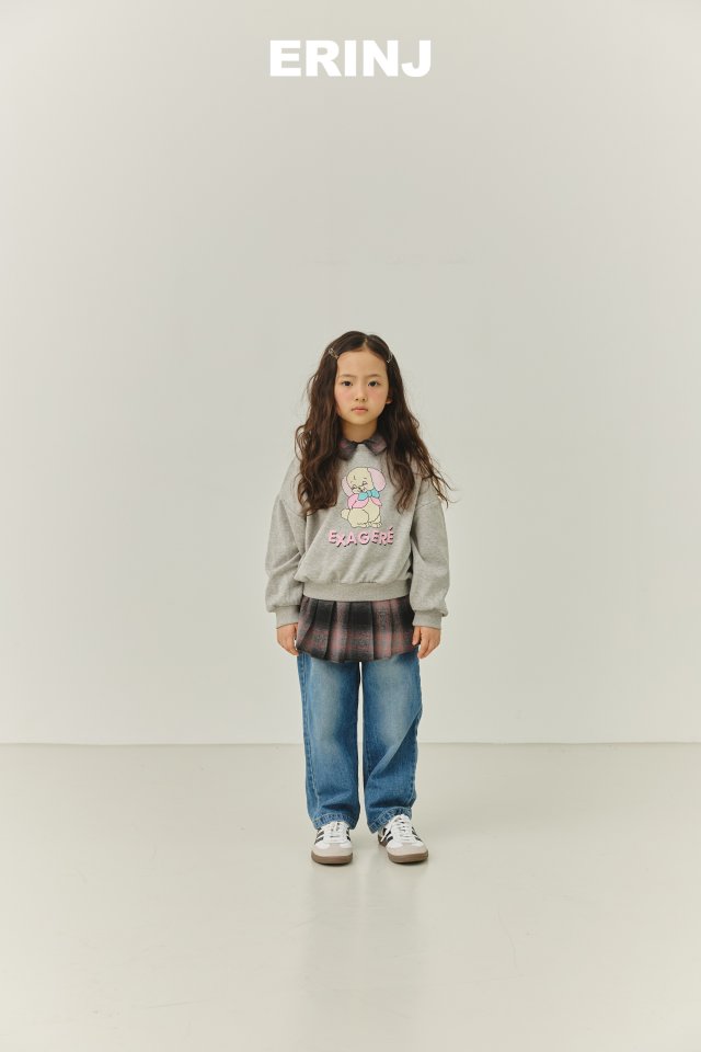 Erin J - Korean Children Fashion - #kidzfashiontrend - Brushed Wide Denim Pants - 8