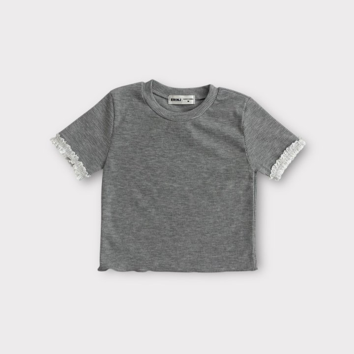 Erin J - Korean Children Fashion - #stylishchildhood - Lace Ribbed Tee - 7
