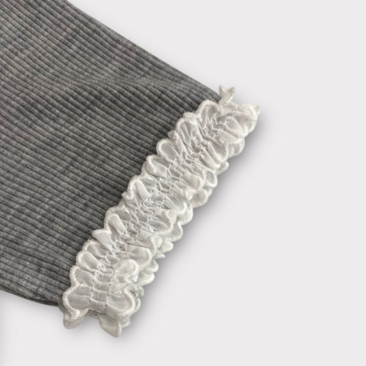 Erin J - Korean Children Fashion - #todddlerfashion - Lace Ribbed Tee - 5