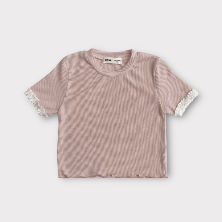 Erin J - Korean Children Fashion - #toddlerclothing - Lace Ribbed Tee - 6