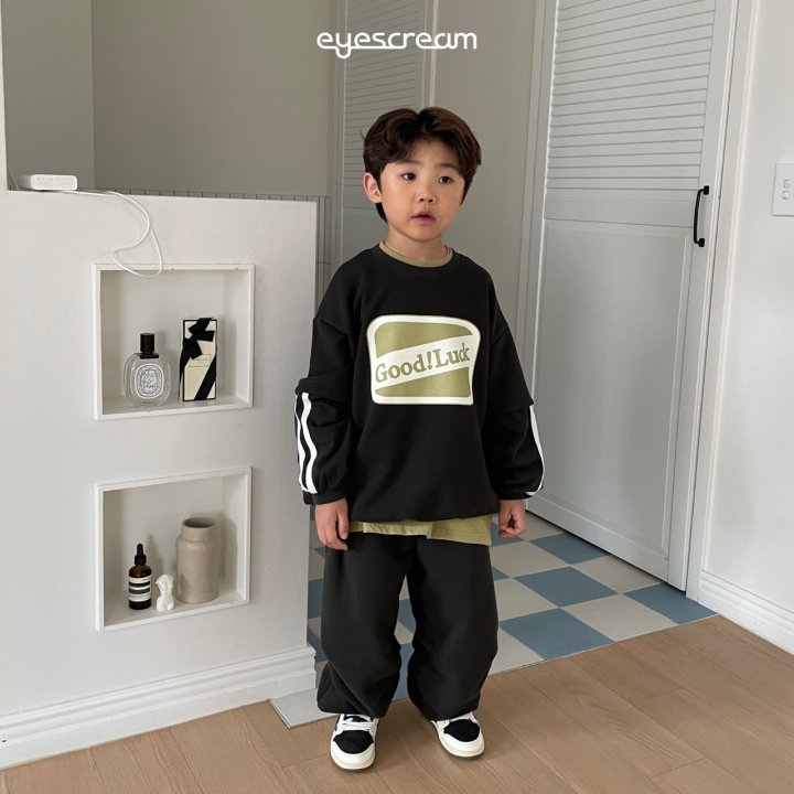 Eyescream - Korean Children Fashion - #Kfashion4kids - Good Luck Layered Sweatshirt - 3