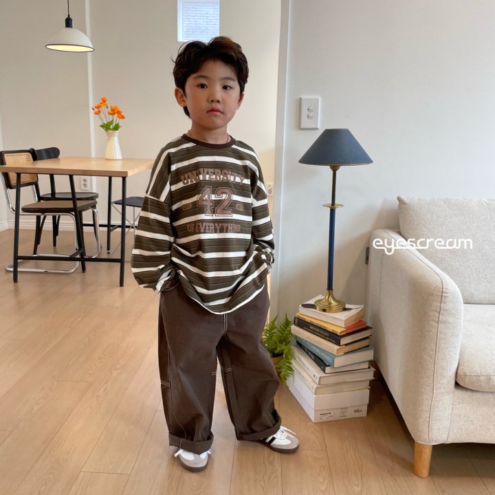 Eyescream - Korean Children Fashion - #Kfashion4kids - Curve Stitch Cotton Pants - 8