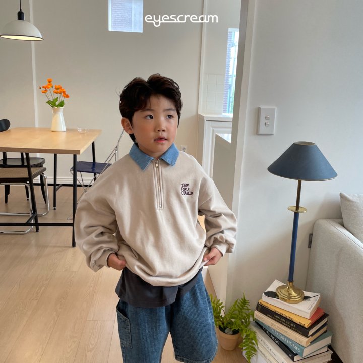 Eyescream - Korean Children Fashion - #childofig - Time Blue Collar Sweatshirt - 11
