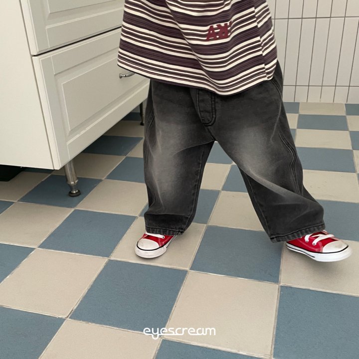 Eyescream - Korean Children Fashion - #prettylittlegirls - Brush Vintage Denim Pants - 4
