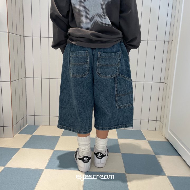 Eyescream - Korean Children Fashion - #childofig - Jacquard Bermuda Denim Pants - 10