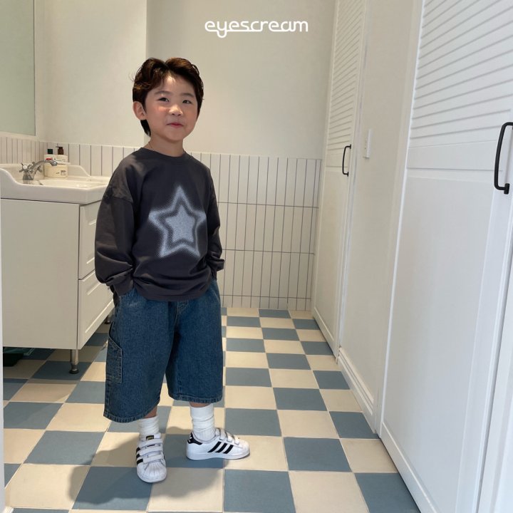 Eyescream - Korean Children Fashion - #childofig - Jacquard Bermuda Denim Pants - 11